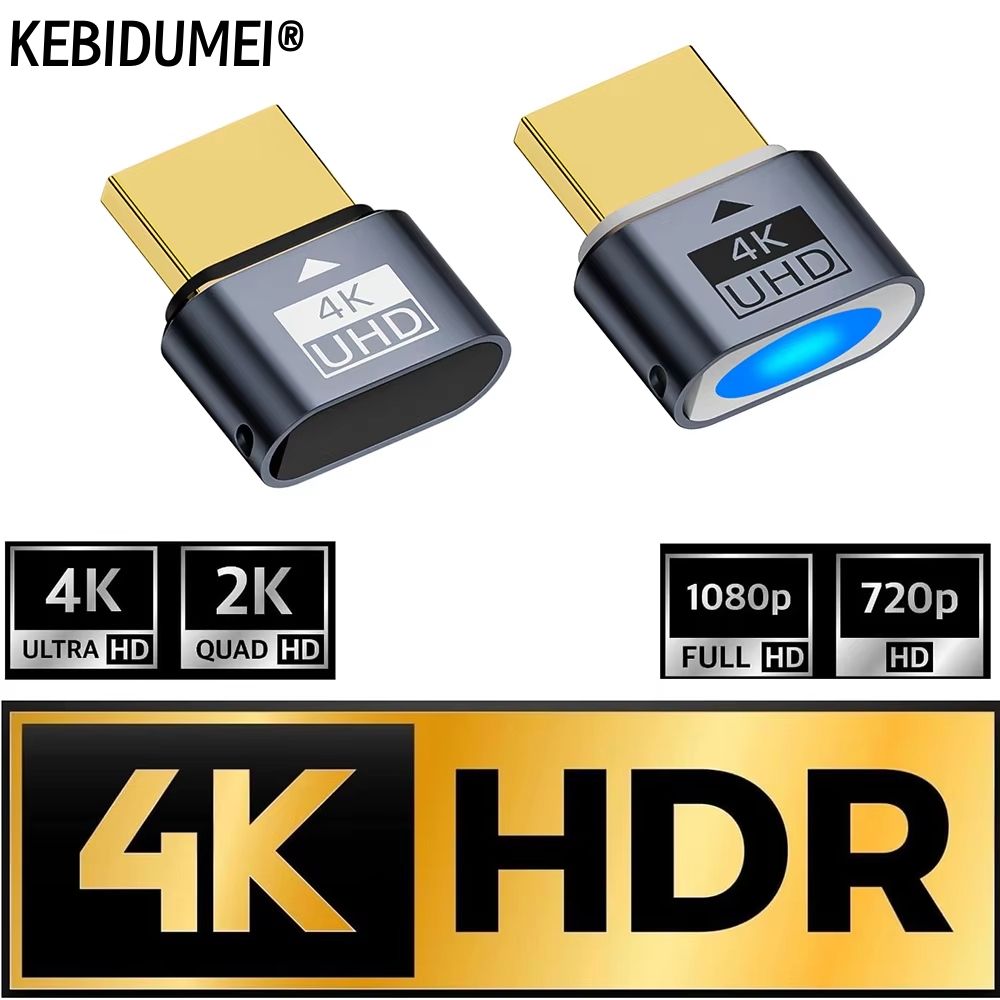 3 ชิ้น 4K HDMI Virtual Display Adapter จอแสดงผลไร้สาย Emulator Dummy Plug Pro