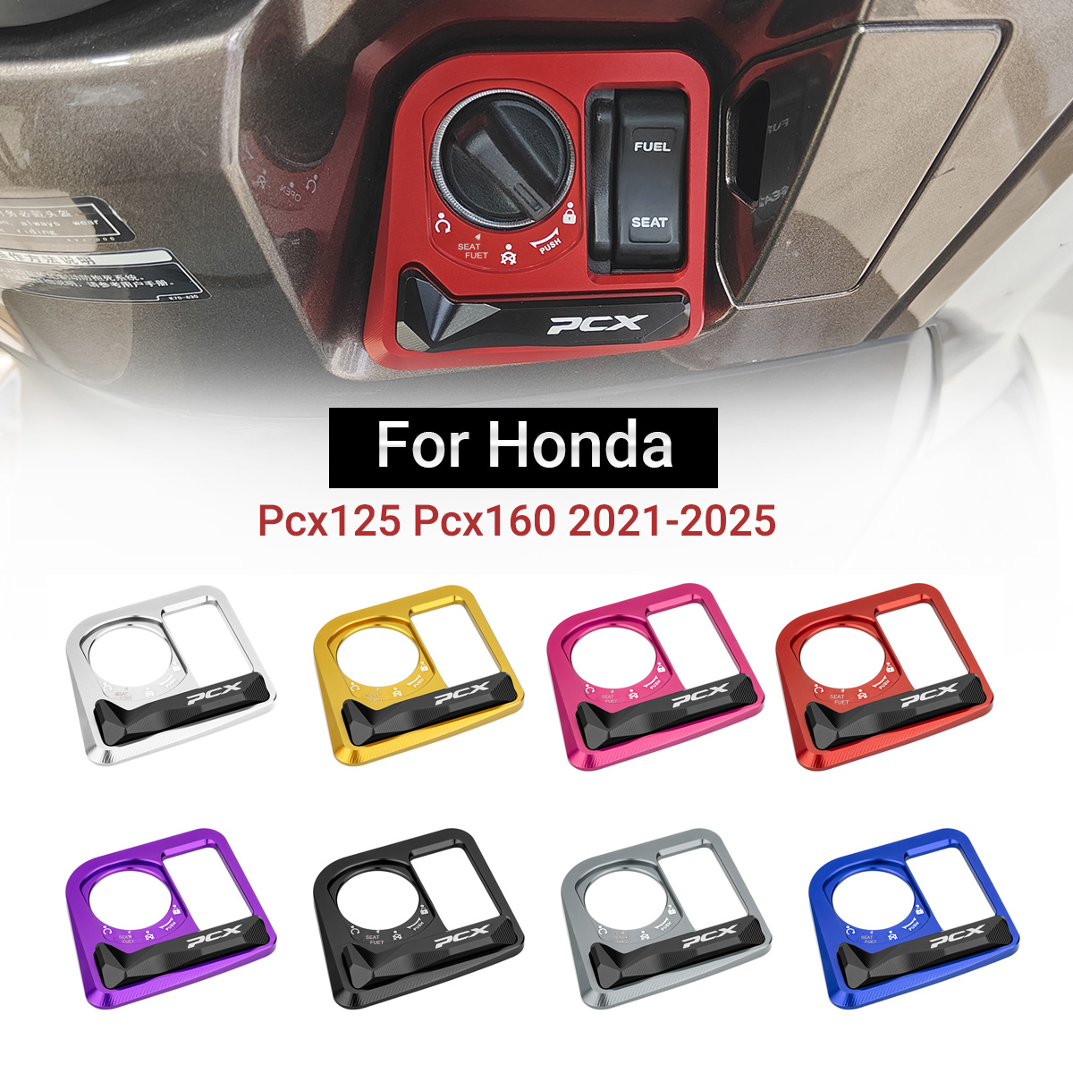ฝาครอบสวิตช์กุญแจล็อครถไฟฟ้า สําหรับตกแต่ง Honda PCX160/125