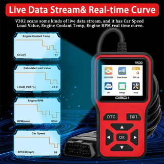 เครื่องอ่านรหัส โวลต์500 Obd2 เครื่องสแกนวินิจฉัยความผิดพลาดของเครื่องยนต์รถยนต์
