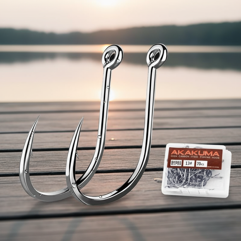 ตะขอเบ็ดตกปลา AKAKUMA ทําจากสแตนเลสและเหล็กกล้าคาร์บอนสูง อุปกรณ์เสริมตกปลาที่ทนทาน