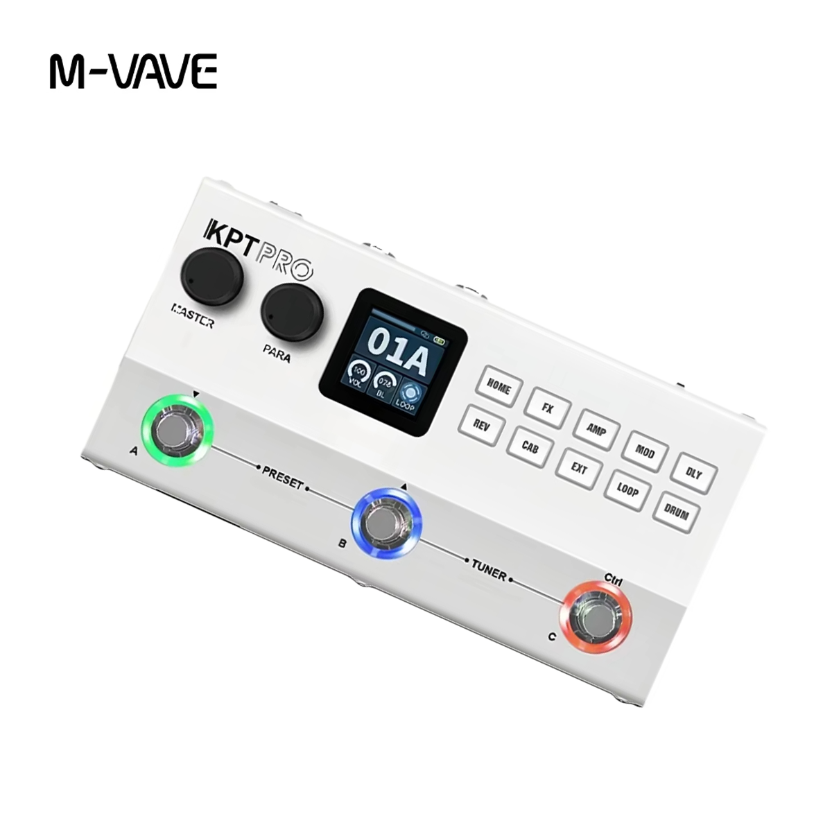 M-VAVE KPT PRO สีขาว Multi Effects เหยียบ Dual Core DSP 60 IR บลูทูธ XLR สําหรับกีตาร์เบส Live Perfo
