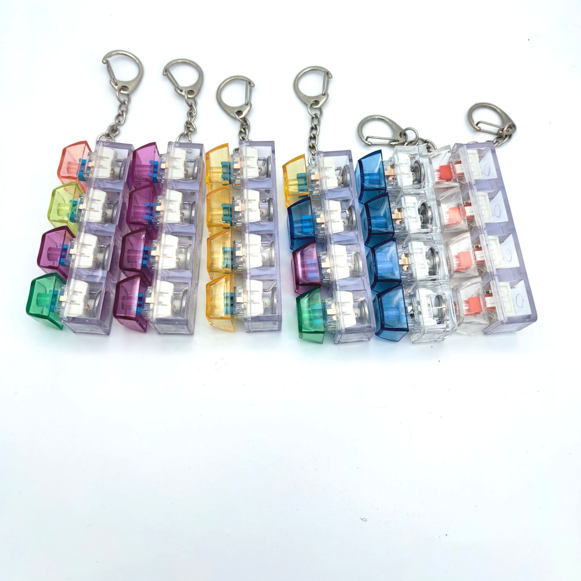 คีย์บอร์ด Fidget Toys สําหรับผู้ใหญ่,คีย์บอร์ด Fidget Keychain,Fidget Clicker พร้อมไฟ LED