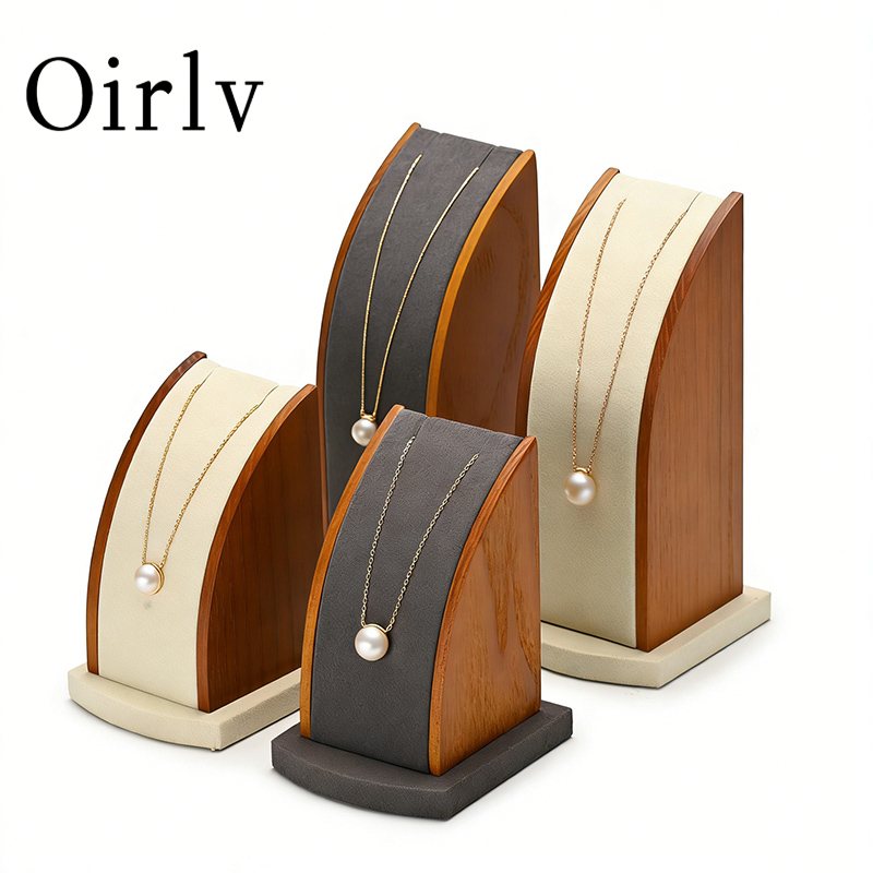 Oirlv ขาตั้งโชว์สร้อยคอไม้หรูหราระดับพรีเมียม ที่จัดระเบียบเครื่องประดับ สําหรับโชว์ในร้าน รุ่น SM035