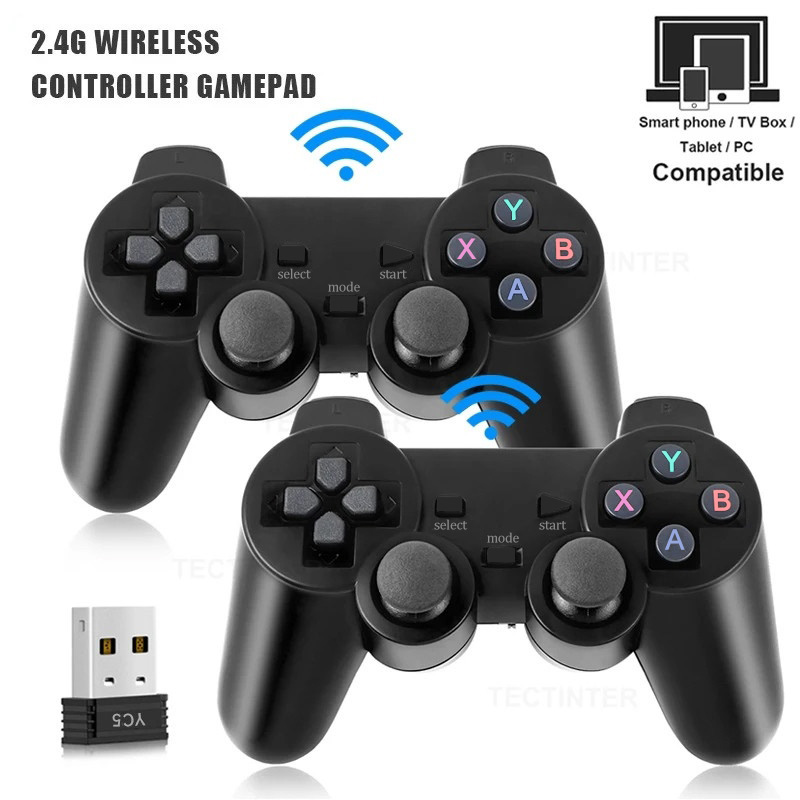 2 ชิ้น จอยเกมไร้สาย 2.4GHz ไม่มีดีเลย์ สําหรับ PC Android TV ควบคุมสําหรับ PC BOX GAME BOX