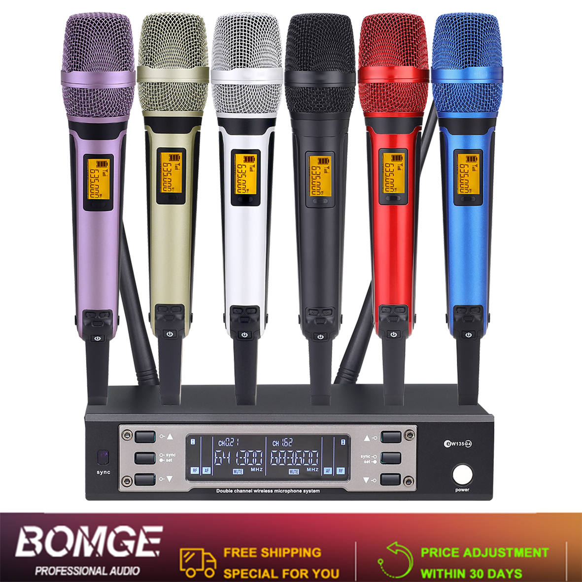 BOMGE SKM 9000 ระบบไมโครโฟนมือถือไร้สายดิจิตอล UHF คู่
