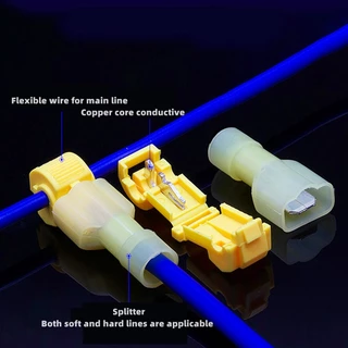 One Set 60-120 ชิ้น T-Type Crimp Terminals, Quick Peel-Free Insulated Plug-In Connector Clip