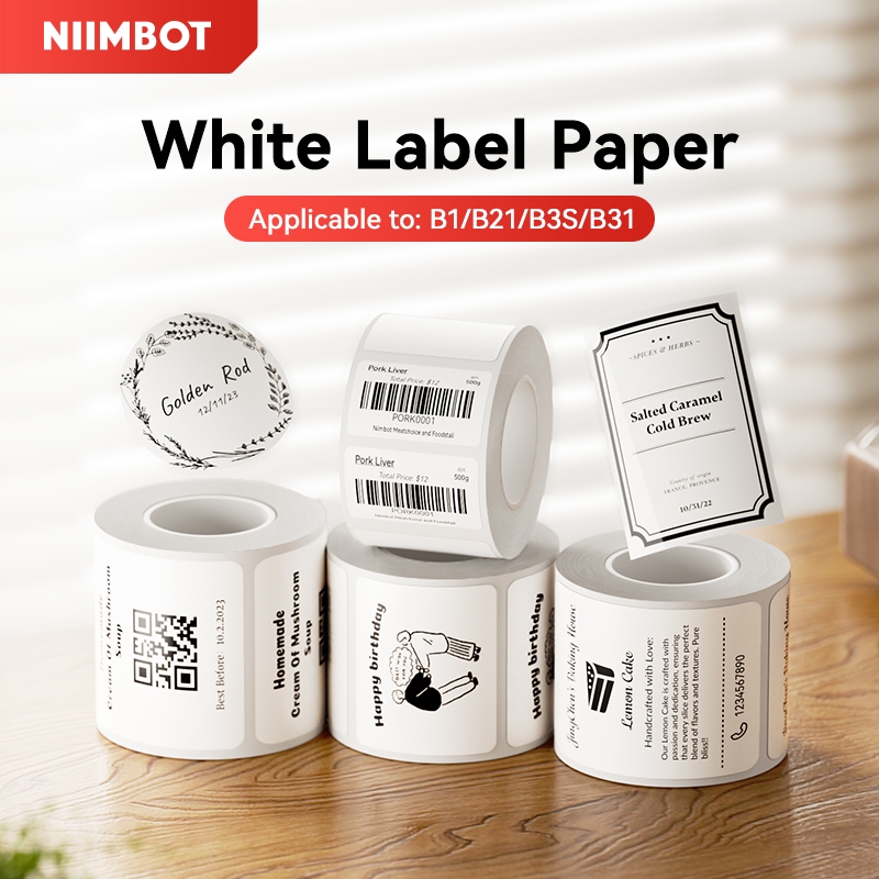 Niimbot B1 B21 B3S Label Paper Sticker Roll 50x50mm Thermal Waterproof Food Tag