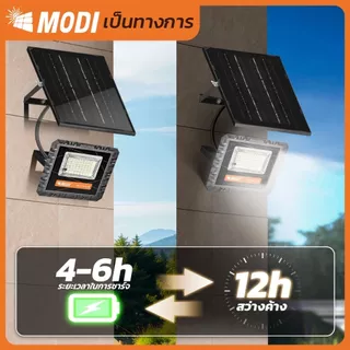 MODI ไฟสปอตไลท์โซล่าเซลล์ 50W เลือกแสงขาว / แสงเหลือง รุ่นรีโมทคอนโทรล