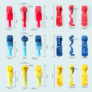 One Set 60-120 ชิ้น T-Type Crimp Terminals, Quick Peel-Free Insulated Plug-In Connector Clip