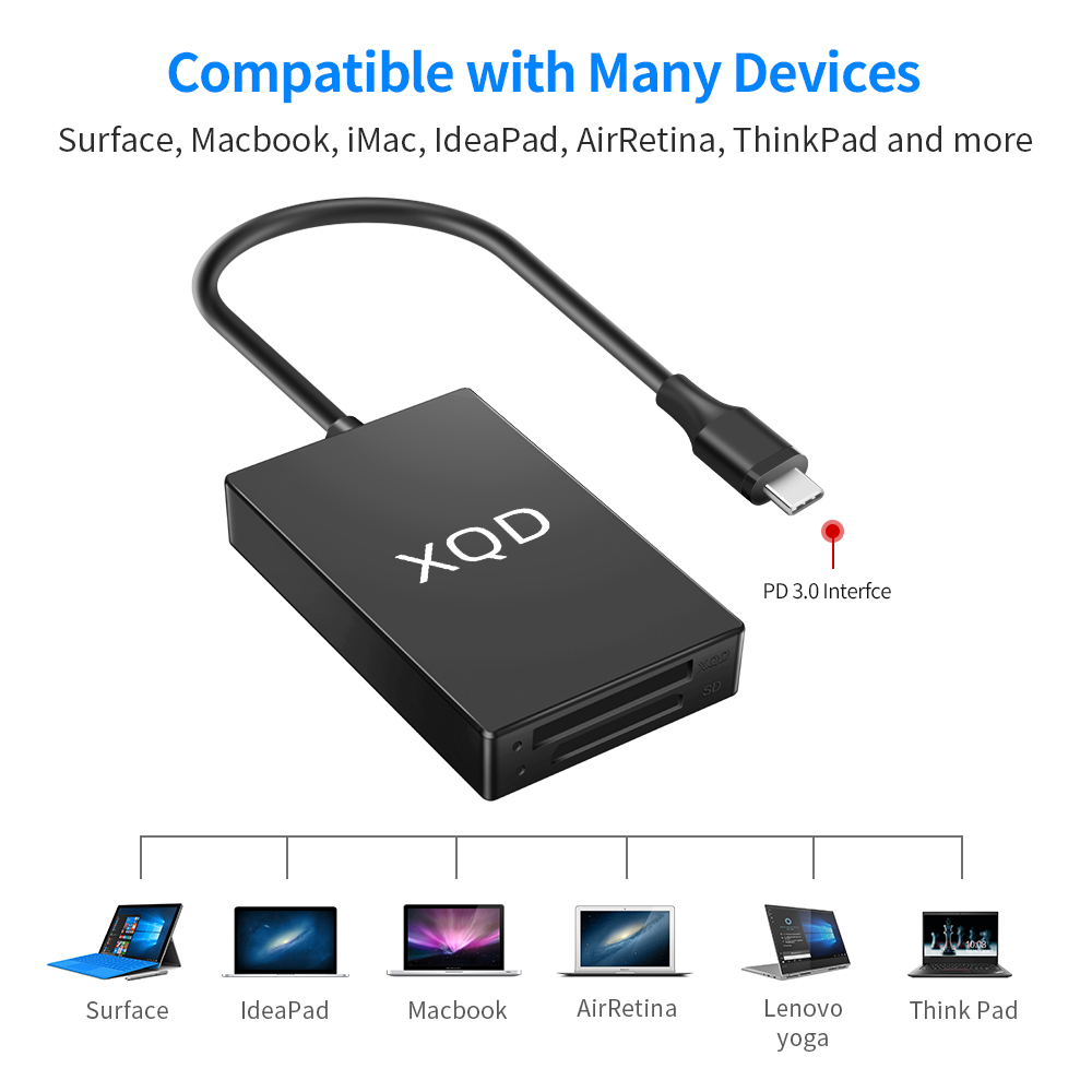 XQD SD Card Adapter เครื่องอ่านการ์ด USB A Type C ความเร็วสูงสุด 5Gbps สําหรับ Sony M&G Series
