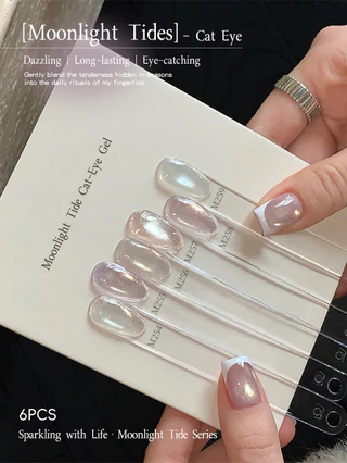 เจลทาเล็บตาแมวสะท้อนแสง 6 สี 15 มล. เจลแม่เหล็กตาแมว แช่ UV LED สําหรับร้านทําเล็บ แฟชั่นโฮโลกราฟิกศิลปะเล็บ