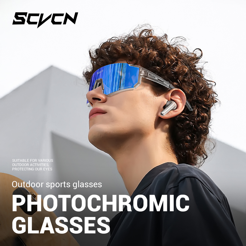 Scvcn สี Photochromic แว่นตาขี่จักรยานแว่นตากันแดดสําหรับชายจักรยานเสือภูเขาและผู้หญิง Casual เดินป่า Windproof