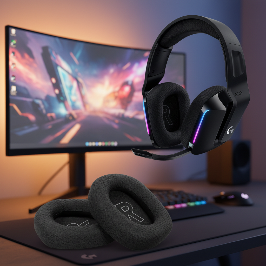 แผ่นรองหูฟังสําหรับ Logitech G733 G335, แถบคาดศีรษะและแผ่นรองหูสําหรับเปลี่ยนแบบมืออาชีพสําหรับ Logi