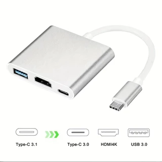 อะแดปเตอร์ HDMI HDTV ที่รองรับฮับวิดีโอทีวีสําหรับโปรเจคเตอร์ Type-C แปลงพอร์ต USB C เป็น 4K