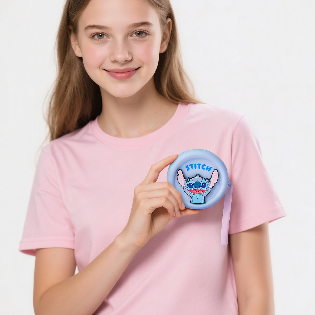 MINISO  กระเป๋าสตางค์เหรียญลายดิสนีย์สติช - วัสดุซิลิโคน พกพาสะดวก ขนาด 2.9ซม. x 9ซม. x 9ซม. - รูปที่ 3