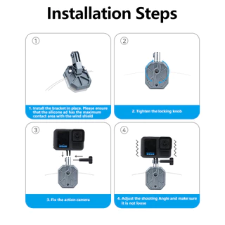 สําหรับ DJI Action6/5 กล้องกีฬารถจักรยานยนต์กระจกกระจก Clamp ขี่สําหรับ GoPro Bracket