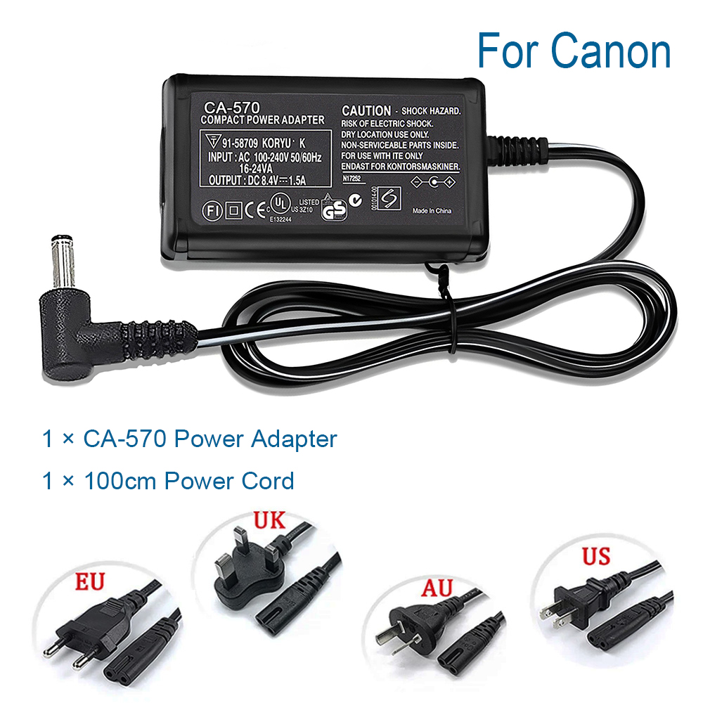 Ca-570 อะแดปเตอร์/เครื่องชาร์จสําหรับ Canon R60 ZR65MC ZR70MCDC10 DC100 DC19 DC20 DC21 Legria Hf G30