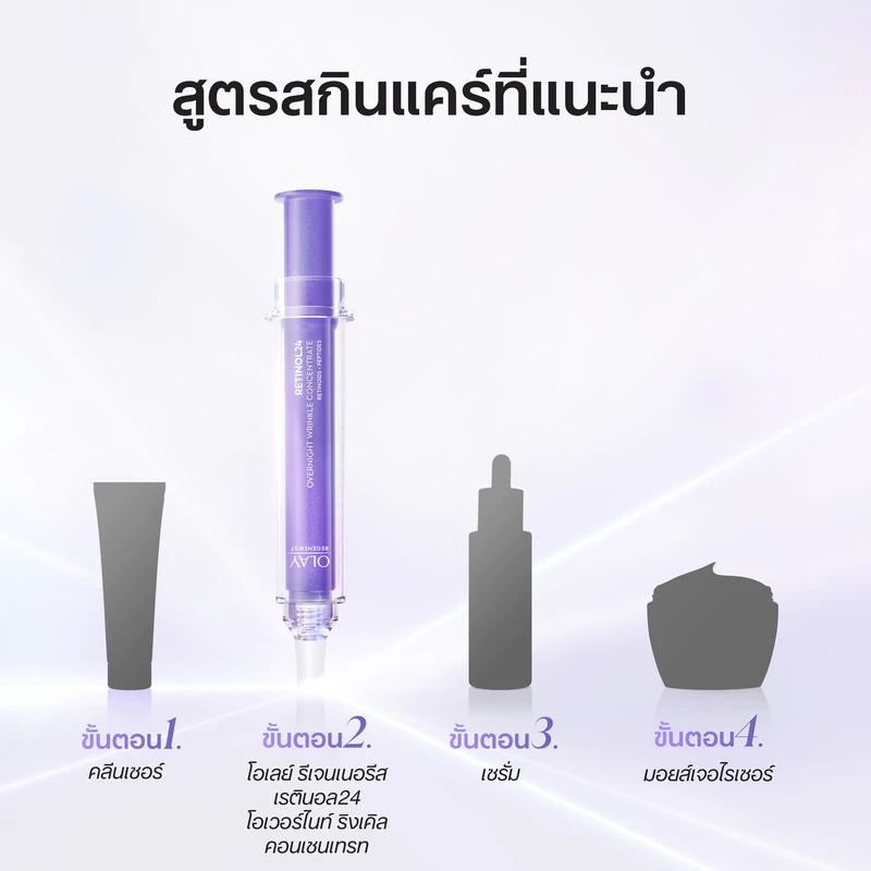 Olay Regenerist Retinol24 โอเวอร์ไนท์ สกินแคร์ คอนเซนเทรท เซรั่ม 10 มล. Retinol24 Wrinkle Concentrate 10 ml. thumbnail 8