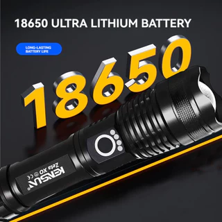 ไฟฉาย LED XHP50 กําลังสูง ไฟฉายซูมแบบชาร์จไฟ Type-C สําหรับตั้งแคมป์ กิจกรรมกลางแจ้ง และใช้ในกรณีฉุกเฉิน รุ่น 18650