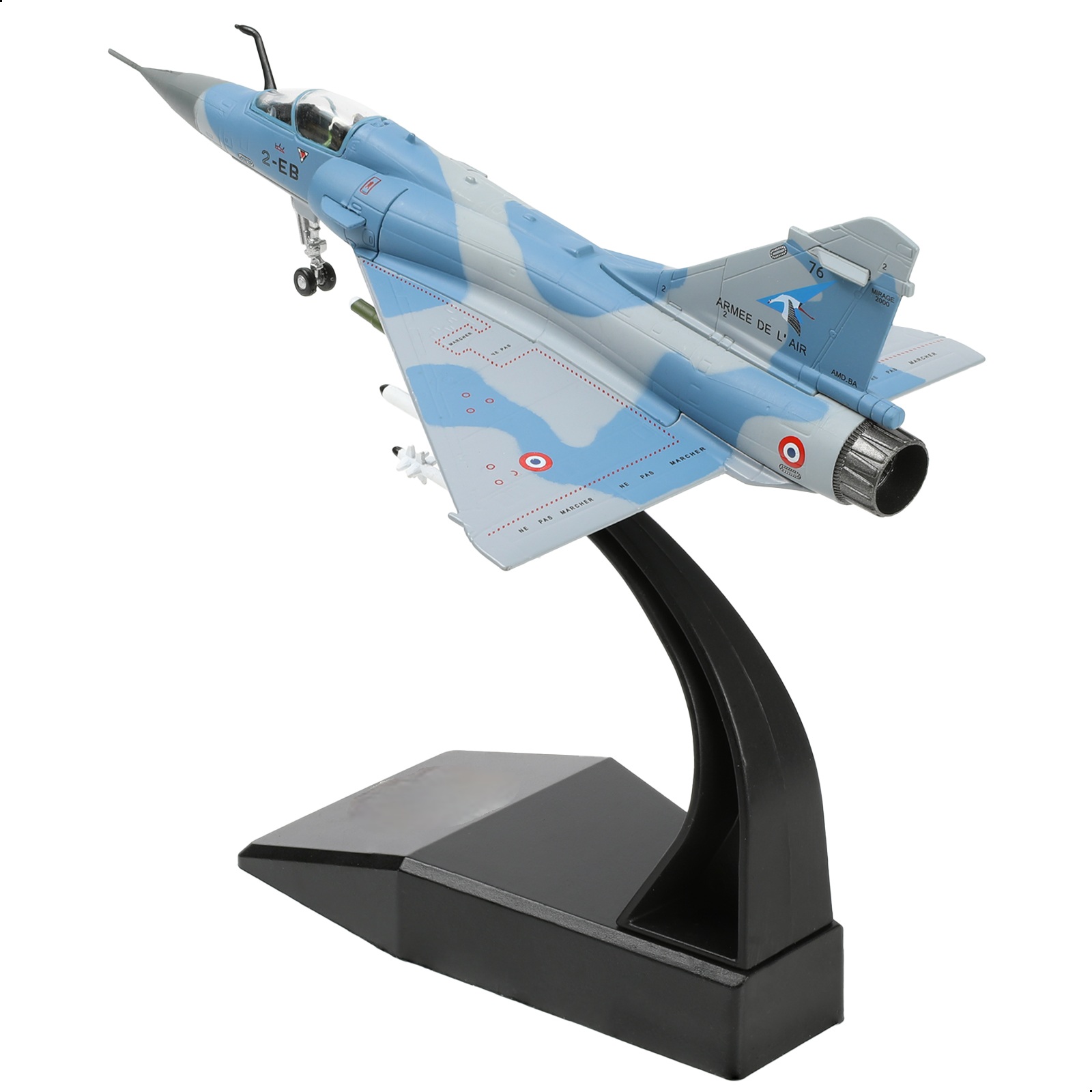 Mirage 2000C-5F อัตรา 1:100 เครื่องบินรบ กองทัพอากาศฝรั่งเศส ฝูงบินนกกระสาที่ 3 2-EB โมเดลเครื่องบินรบโลหะหล่อพร้อมแท่นวาง ของขวัญ