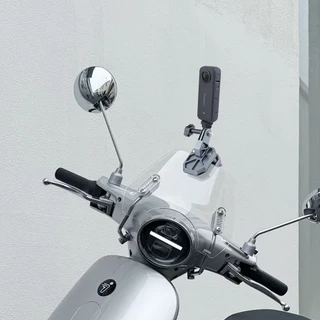 สําหรับ DJI Action6/5 กล้องกีฬารถจักรยานยนต์กระจกกระจก Clamp ขี่สําหรับ GoPro Bracket