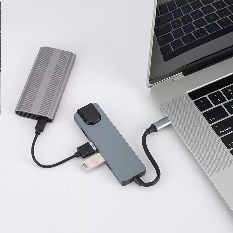 Muti-functional 5-in-1 พอร์ต type c usb hub 4K HDMI RJ45 Splitter Docking Station Adapter สําหรับ PC