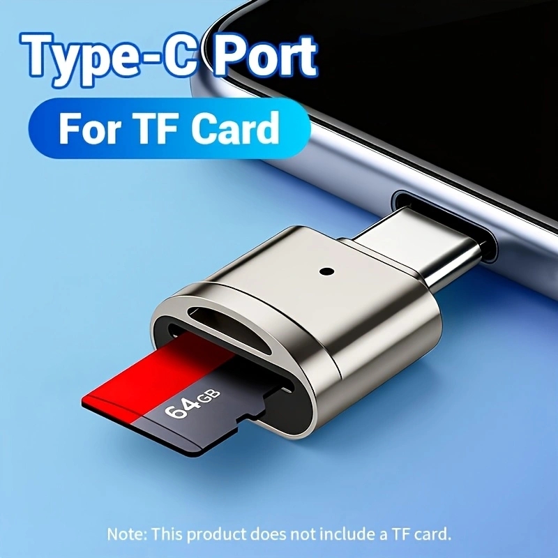 เครื่องอ่านการ์ด USB C TF, USB C เป็น USB A, อะแดปเตอร์การ์ด OTG แบบพกพาสําหรับโทรศัพท์ Android, กล้องถ่ายรูป, แล็ปท็อป, เครื่องอ่านการ์ดแบบโลหะ Type-C