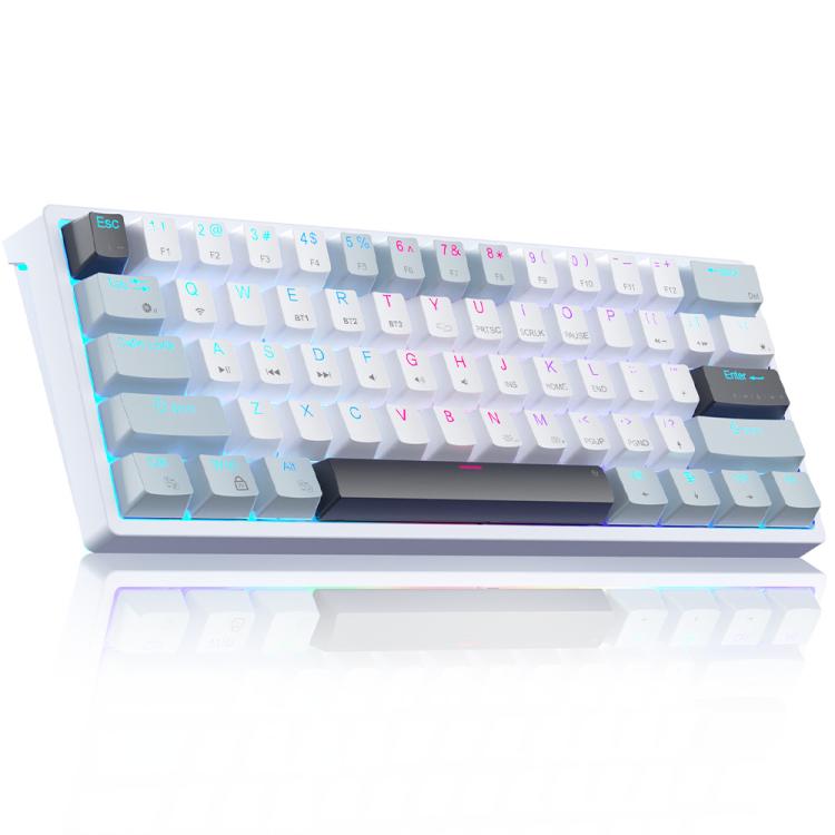 SOLAKAKA SK961 คีย์บอร์ดกลไกไร้สาย 3 โหมด RGB 61 ปุ่ม สวิตช์แดง