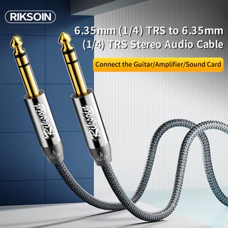 สายสัญญาณเสียงสเตอริโอบาลานซ์ TRS 6.35mm Riksoin สําหรับเครื่องดนตรี เครื่องขยายเสียง