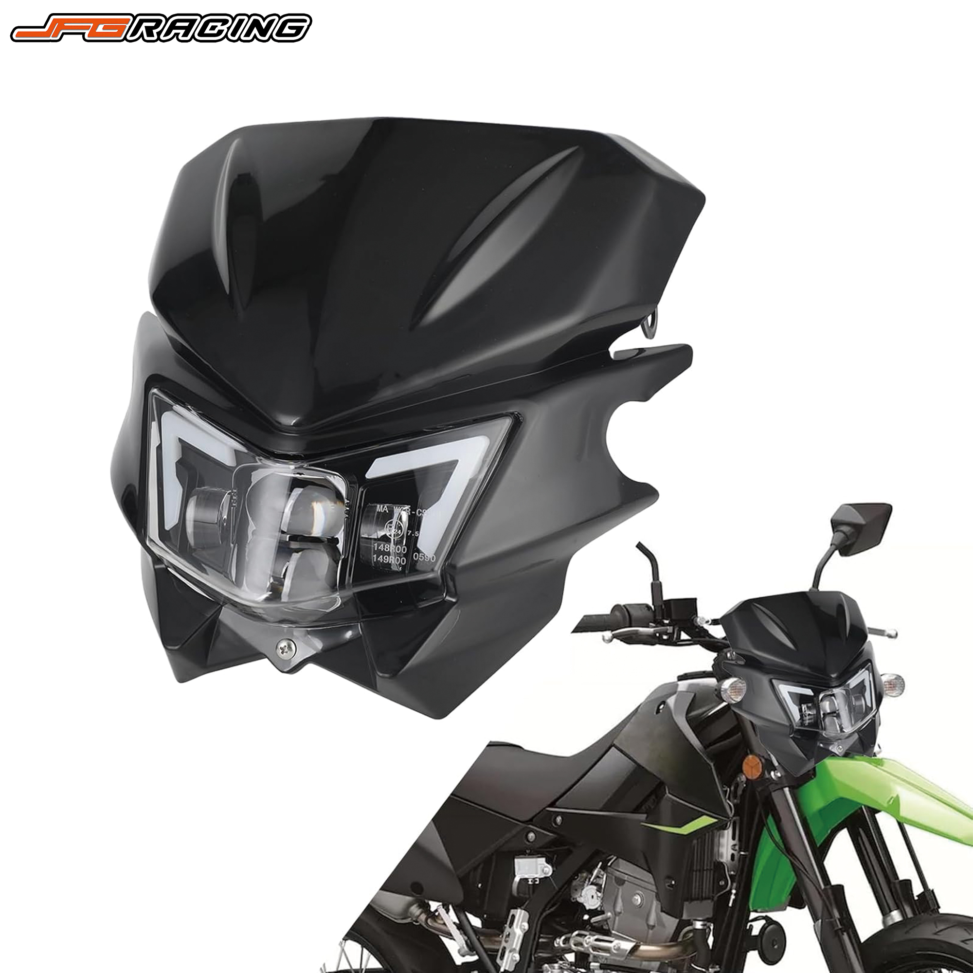 ชุดไฟหน้า LED มอเตอร์ไซค์ ไฟหน้า โคมไฟหน้า สําหรับ Kawasaki KX125 KX250 KXF250 KXF450 KLX200 KLX250 