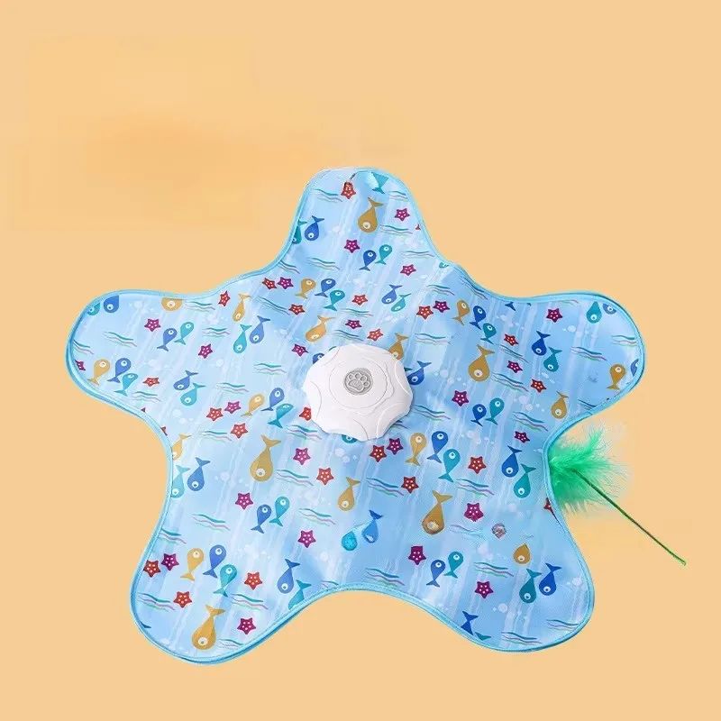 ชาร์จแมว Teaser Wand Star Shape Ocean พิมพ์ของเล่นแบบโต้ตอบสําหรับแมว