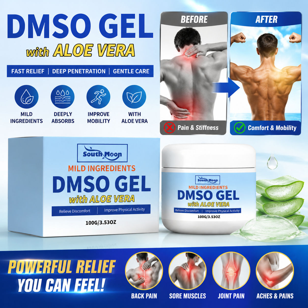 DMSO เจลผสมว่านหางจระเข้ - เภสัชกรรมเกรดไดเมทิลซัลฟอกไซด์ครีม 100 กรัม