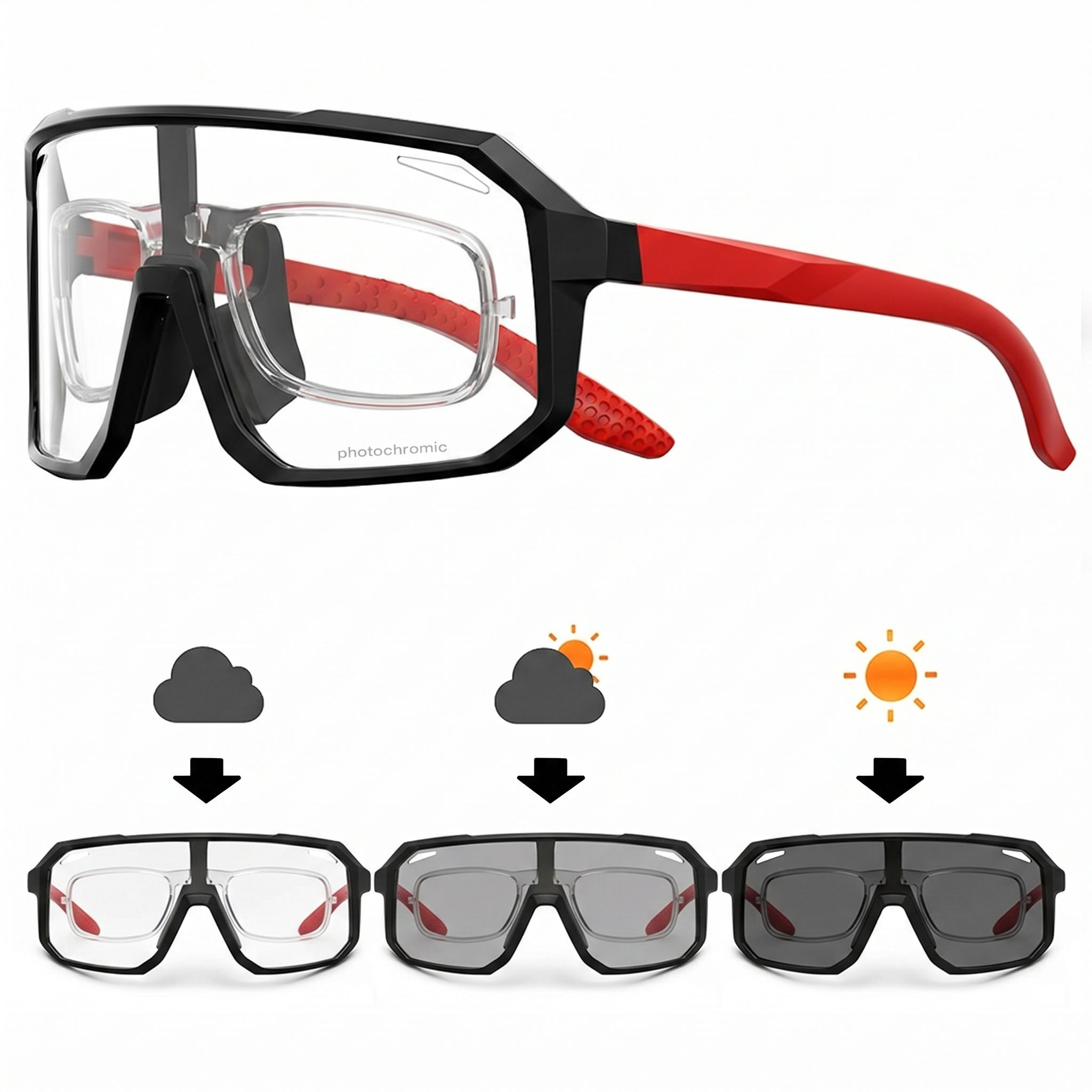 ฤดูร้อน Photochromic Polarized UV400 แว่นตาขี่จักรยานกรอบน้ําหนักเบาสําหรับ Mountain Road Unisex
