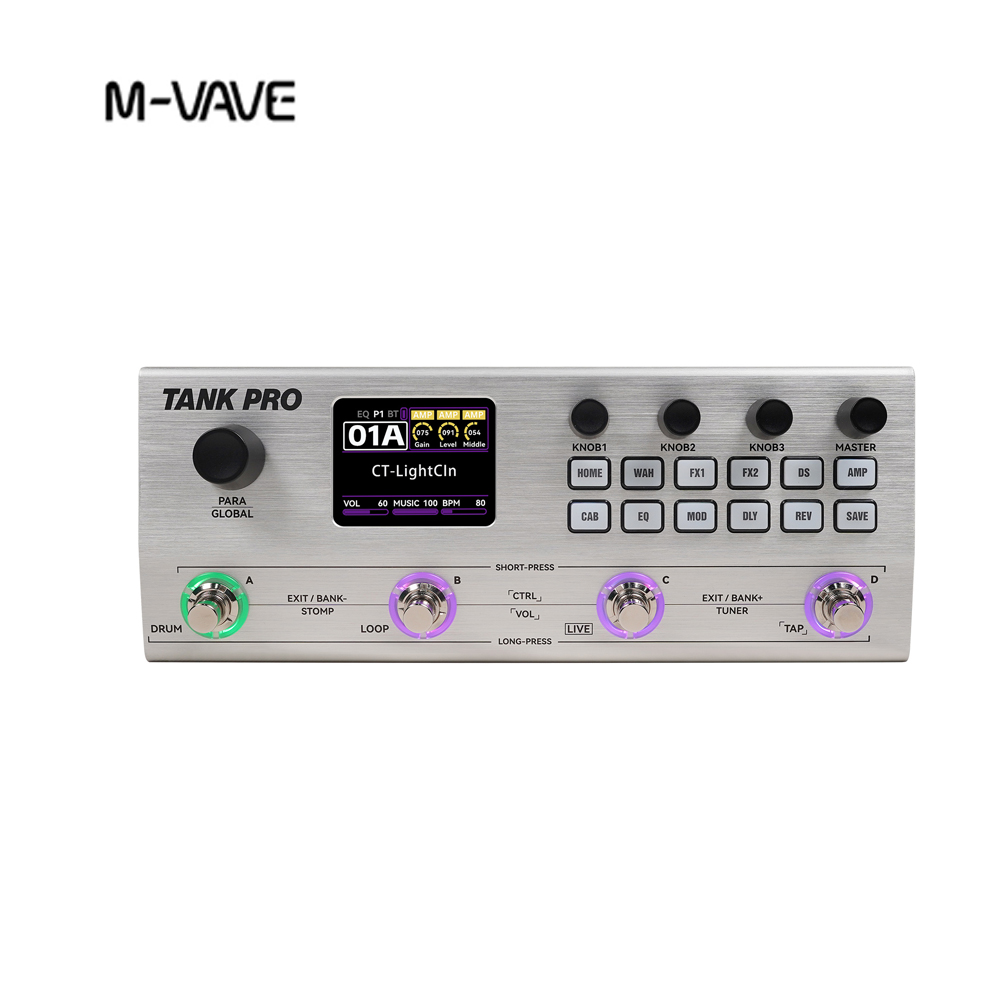 M-VAVE TANK PRO ANN การสร้างแบบจําลองกีตาร์เหยียบ Looper กลองเครื่องทํางานร่วมกับกีตาร์ไร้สายระบบ Es