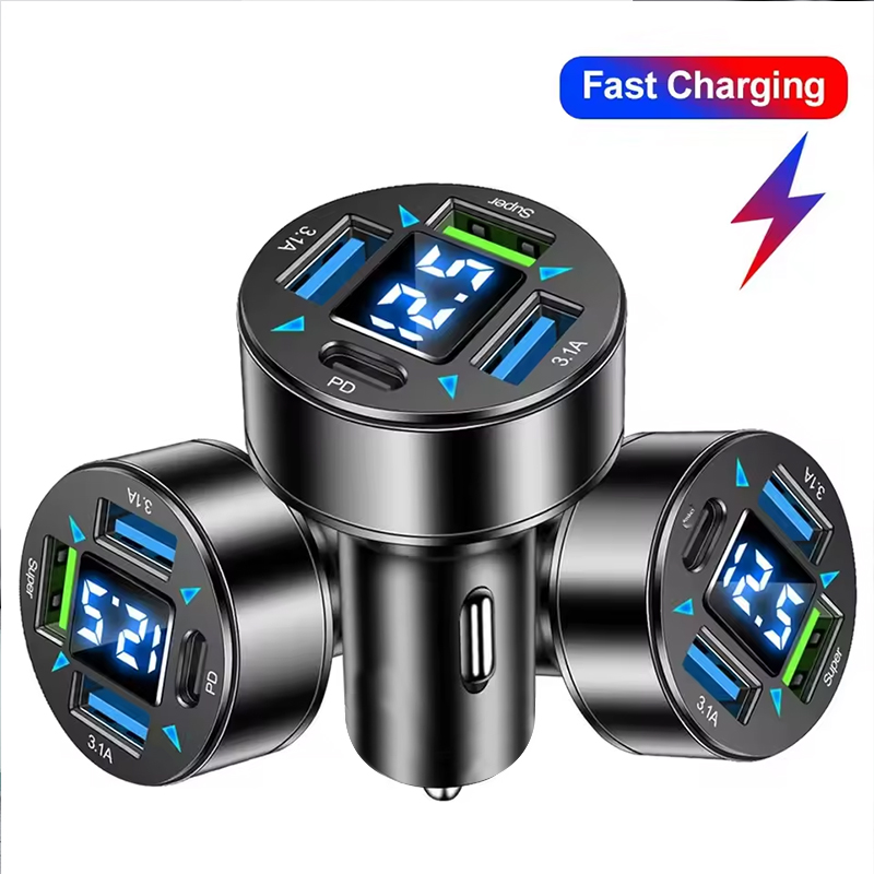 ที่ชาร์จในรถยนต์ USB หลายพอร์ต Quick Charge 3.0 PD Phone Adapter