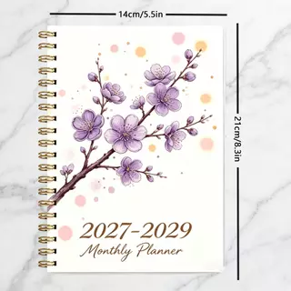 สมุดวางแผนรายเดือน 2027-2029 สมุดเรียนรู้การบริหารเวลา 3 ปี ขนาดกลาง พกพาสะดวก