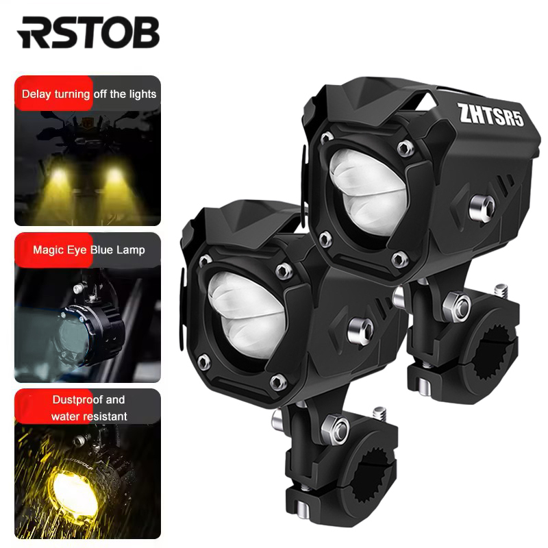 RSTOB รถจักรยานยนต์กีฬาไฟฉายอุปกรณ์เสริมปรับ LED กระพริบอุปกรณ์เสริมไฟหน้า tmx 125 หลอดไฟสําหรับรถจักรยานยนต์
