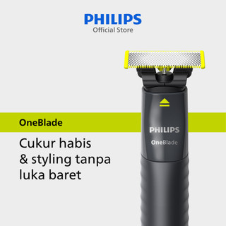 Philips OneBlade | Alat Cukur & Trimmer Electric Hybrid Pria 2 in 1 | Cukur dan Tata Tanpa Luka Baret | Handle | QP1424/10