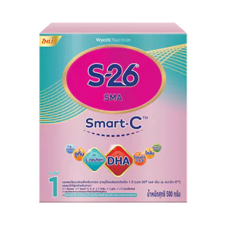 [ใหม่!] นมผง เอส-26 สมาร์ท-ซี สูตร1 (500 กรัม) S-26 SMA SMART-C (500 g) x1 กล่อง