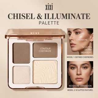 XIXI พาเลทคอนทัวร์ 4 สี – เหมาะสําหรับสวมใส่ทุกวัน, แมทธรรมชาติ, กันน้ํา, กันเหงื่อ, ติดทนนาน, สีผิวทั้งหมด, ทางเลือกอย่างเป็นทางการราคาไม่แพงแต่งหน้า