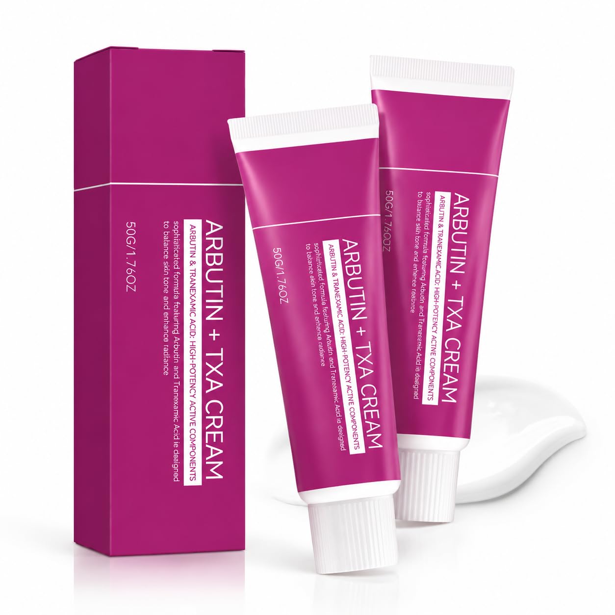 Arbutin & Tranexamic Acid Cream for Face & Body, ครีมบํารุงผิวทุกวันน้ําหนักเบา, สูตรเรียบเนียนและให้ความชุ่มชื่น, โทนไม่สม่ําเสมอ, Gentle Nourish Pore Rinning 2 Pack