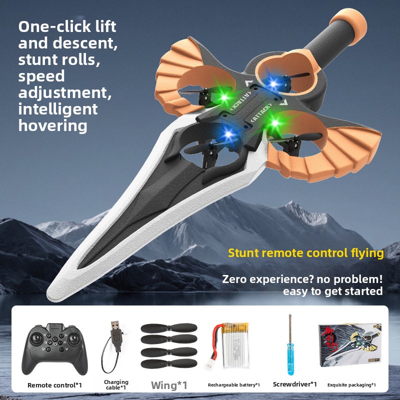 ดาบบิน Drone RC Drone Gesture ควบคุมมือบินของเล่นชาร์จ LED กลางแจ้ง Stunt เครื่องบินของขวัญสําหรับเด