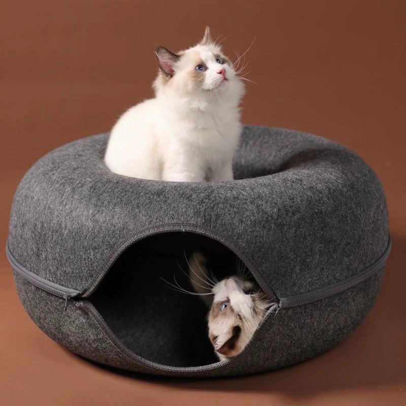 Doge Orange Donut Cat House Cat Tunnel Pet Bed มีจําหน่ายสองขนาด
