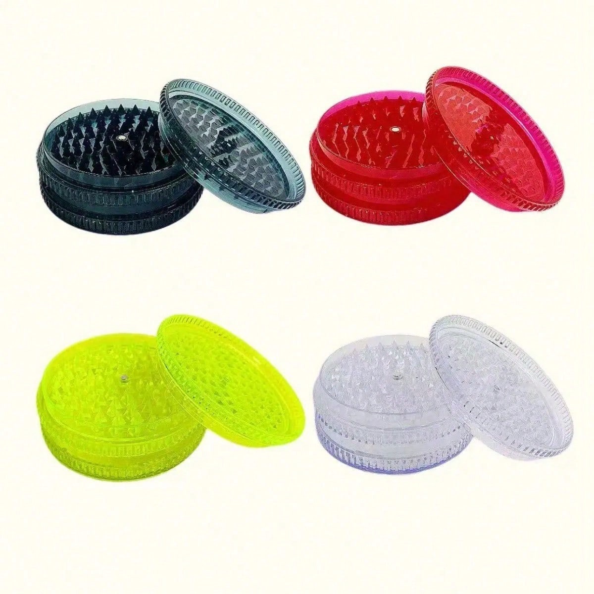 เครื่องบดเครื่องเทศแบบแมนนวลลายสีแดง,เครื่องบดปรุงรสโลหะผสมสังกะสี 3 ชั้นสําหรับสมุนไพรแห้งเกลือพริกไทย