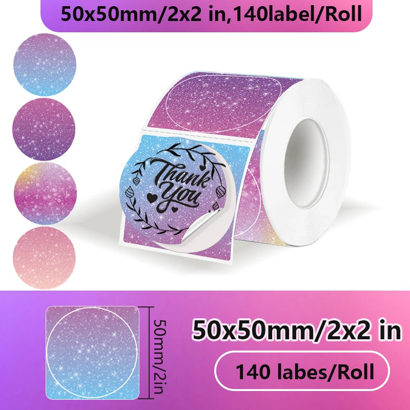 ม้วนฉลากใสแบบมีกาวในตัว 50x50 สําหรับเครื่องพิมพ์ฉลาก Phomemo M110 M200 M120 M220 E210 P50 DETONG P1
