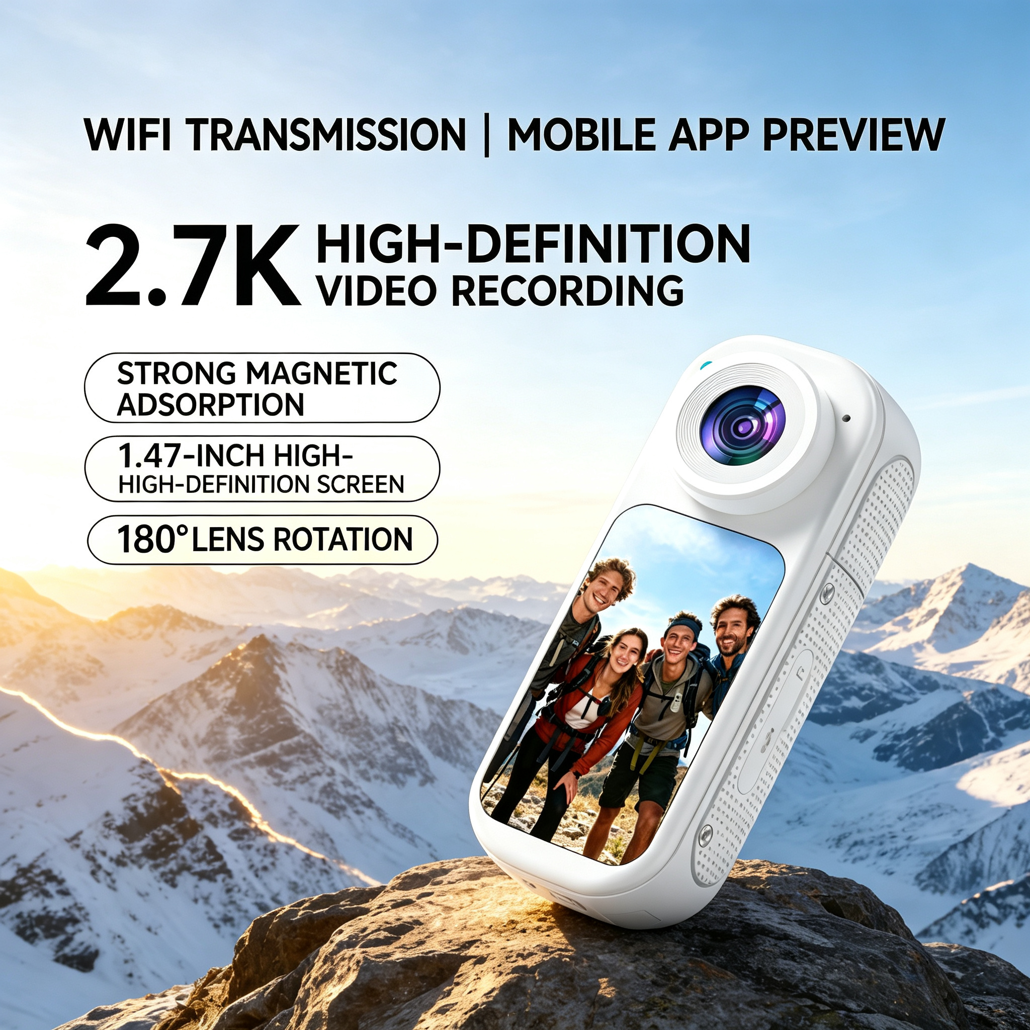 S70PRO Long Endurance Version Action Camera WiFi Transmission Cycling Recorder Magnetic Thumb Camera