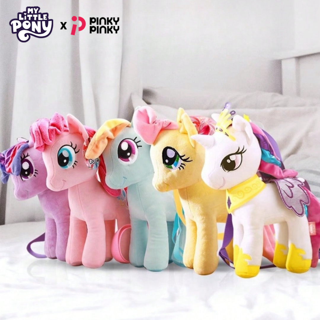 MY LITTLE PONY Pinkie Pie Plush Crossbody Bag Rainbow Dash Zipper กระเป๋าถือตุ๊กตาน่ารักสําหรับผู้หญ