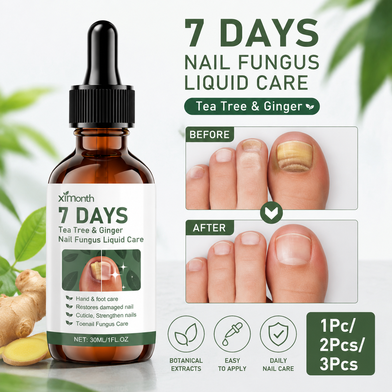 เซรั่มบํารุงเล็บและหนังรอบเล็บ Advanced Tea Tree Ginger 30มล. สูตรเสริมความแข็งแรงใน 7 วัน เพื่อสุขภาพเล็บแข็งแรง ดูแลหนังรอบเล็บ พกพาสะดวก