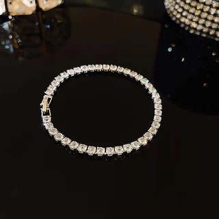 ผู้หญิงStackableสร้อยข้อมือโซ่เทนนิสGold Silver ToneประกายCubic Zirconiaแฟชั่นเครื่องประดับ