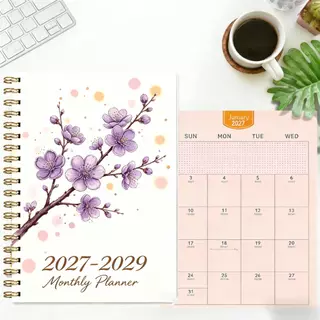 สมุดวางแผนรายเดือน 2027-2029 สมุดเรียนรู้การบริหารเวลา 3 ปี ขนาดกลาง พกพาสะดวก